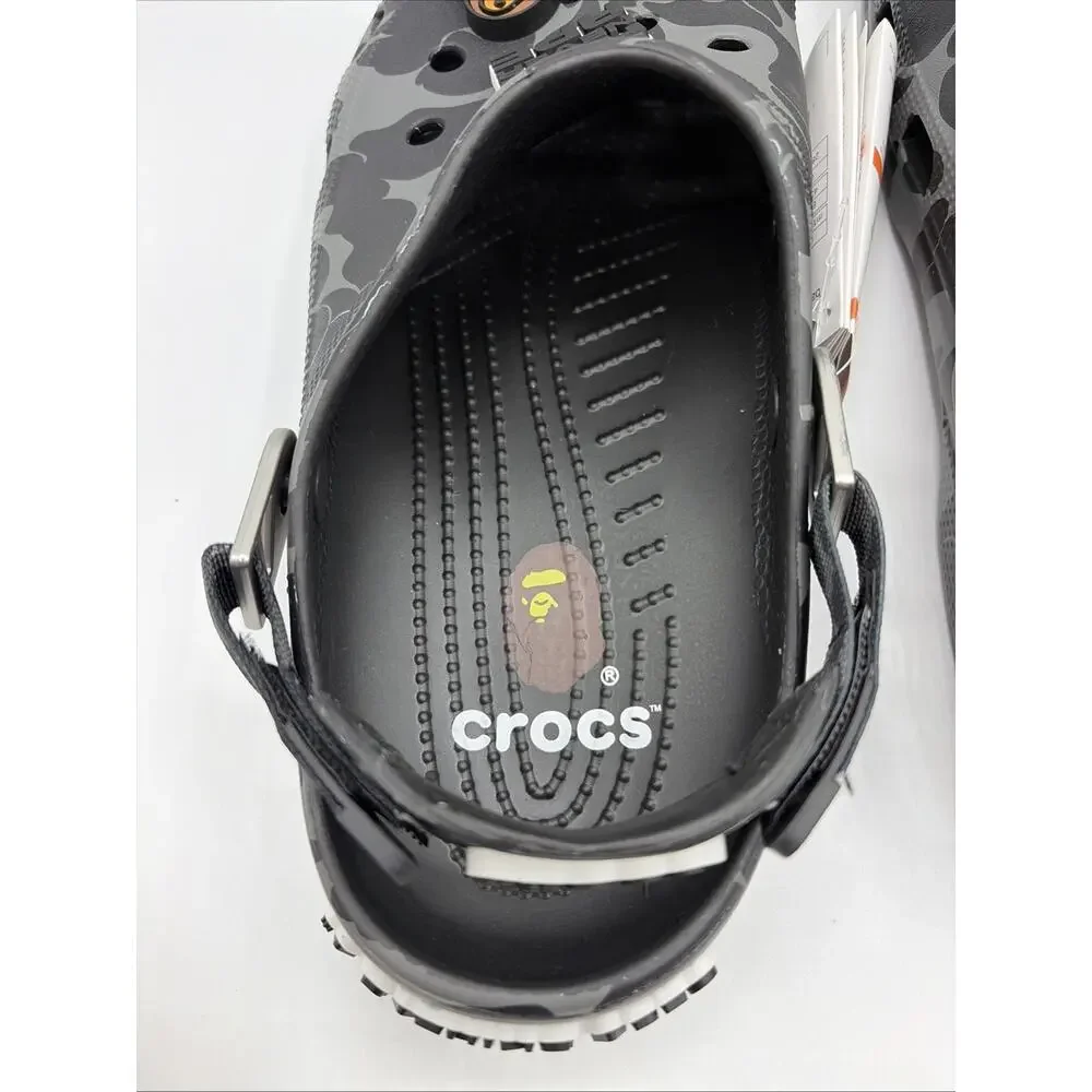 Unisex Bape x Crocs Classic Clog ABC CAMO GREY Casual Comfort Sandals M 10 W 12